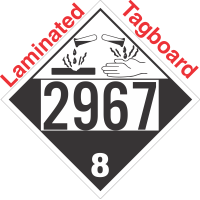 Corrosive Class 8 UN2967 Tagboard DOT Placard