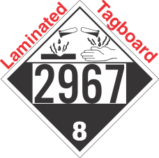 Corrosive Class 8 UN2967 Tagboard DOT Placard