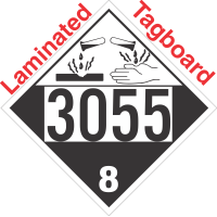 Corrosive Class 8 UN3055 Tagboard DOT Placard