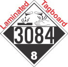 Corrosive Class 8 UN3084 Tagboard DOT Placard