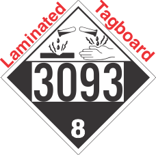Corrosive Class 8 UN3093 Tagboard DOT Placard