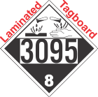 Corrosive Class 8 UN3095 Tagboard DOT Placard