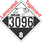 Corrosive Class 8 UN3096 Tagboard DOT Placard
