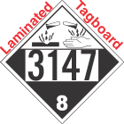 Corrosive Class 8 UN3147 Tagboard DOT Placard