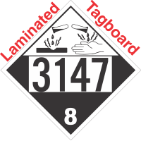 Corrosive Class 8 UN3147 Tagboard DOT Placard