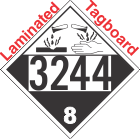 Corrosive Class 8 UN3244 Tagboard DOT Placard