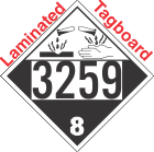 Corrosive Class 8 UN3259 Tagboard DOT Placard