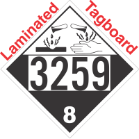 Corrosive Class 8 UN3259 Tagboard DOT Placard