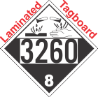 Corrosive Class 8 UN3260 Tagboard DOT Placard
