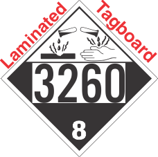 Corrosive Class 8 UN3260 Tagboard DOT Placard