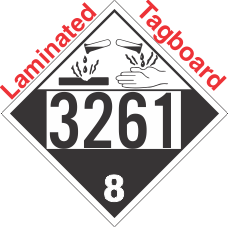 Corrosive Class 8 UN3261 Tagboard DOT Placard