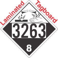 Corrosive Class 8 UN3263 Tagboard DOT Placard
