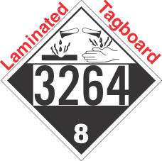 Corrosive Class 8 UN3264 Tagboard DOT Placard