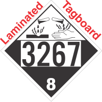 Corrosive Class 8 UN3267 Tagboard DOT Placard