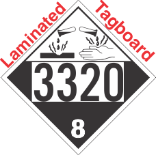 Corrosive Class 8 UN3320 Tagboard DOT Placard