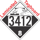 Corrosive Class 8 UN3412 Tagboard DOT Placard