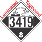Corrosive Class 8 UN3419 Tagboard DOT Placard