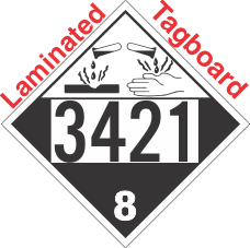 Corrosive Class 8 UN3421 Tagboard DOT Placard