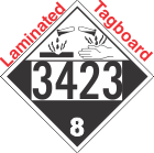 Corrosive Class 8 UN3423 Tagboard DOT Placard