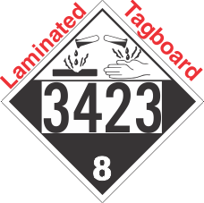 Corrosive Class 8 UN3423 Tagboard DOT Placard