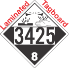 Corrosive Class 8 UN3425 Tagboard DOT Placard