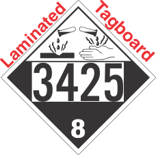 Corrosive Class 8 UN3425 Tagboard DOT Placard