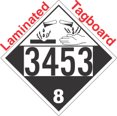 Corrosive Class 8 UN3453 Tagboard DOT Placard