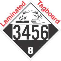 Corrosive Class 8 UN3456 Tagboard DOT Placard