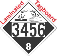 Corrosive Class 8 UN3456 Tagboard DOT Placard