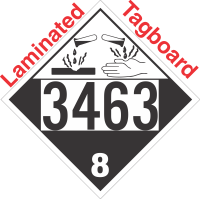 Corrosive Class 8 UN3463 Tagboard DOT Placard