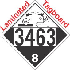 Corrosive Class 8 UN3463 Tagboard DOT Placard