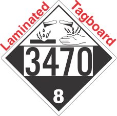 Corrosive Class 8 UN3470 Tagboard DOT Placard