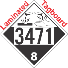 Corrosive Class 8 UN3471 Tagboard DOT Placard
