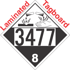 Corrosive Class 8 UN3477 Tagboard DOT Placard