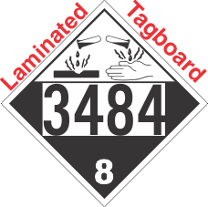Corrosive Class 8 UN3484 Tagboard DOT Placard