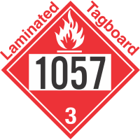 Flammable Class 3 UN1057 Tagboard DOT Placard