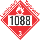 Flammable Class 3 UN1088 Tagboard DOT Placard