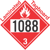 Flammable Class 3 UN1088 Tagboard DOT Placard