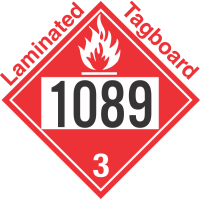 Flammable Class 3 UN1089 Tagboard DOT Placard