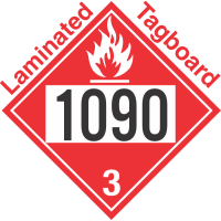 Flammable Class 3 UN1090 Tagboard DOT Placard