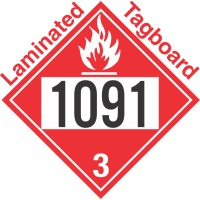 Flammable Class 3 UN1091 Tagboard DOT Placard