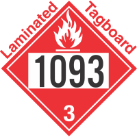 Flammable Class 3 UN1093 Tagboard DOT Placard