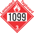 Flammable Class 3 UN1099 Tagboard DOT Placard