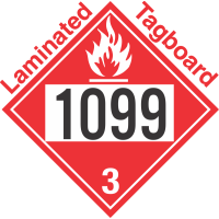 Flammable Class 3 UN1099 Tagboard DOT Placard