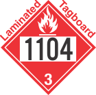 Flammable Class 3 UN1104 Tagboard DOT Placard