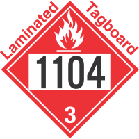 Flammable Class 3 UN1104 Tagboard DOT Placard