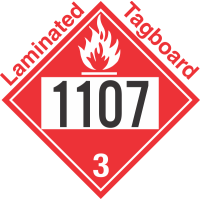 Flammable Class 3 UN1107 Tagboard DOT Placard