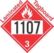 Flammable Class 3 UN1107 Tagboard DOT Placard