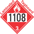 Flammable Class 3 UN1108 Tagboard DOT Placard