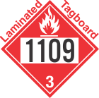 Flammable Class 3 UN1109 Tagboard DOT Placard